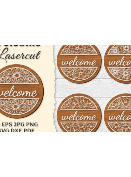 Σετ των 2 Intra απο ξύλο plywood 3mm-4mm πάχος - Λουλούδια καλωσορίσματος Lasercut BNDLES Δίασταση 20x20 cm INTRAFABR-122600031