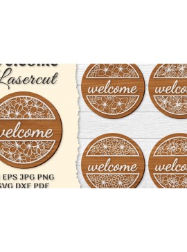 Σετ των 2 Intra απο ξύλο plywood 3mm-4mm πάχος - Λουλούδια καλωσορίσματος Lasercut BNDLES Δίασταση 20x20 cm INTRAFABR-122600036