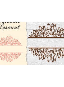 Σετ των 2 Intra απο ξύλο plywood 3mm-4mm πάχος - Flower Welcome Slip Lasercut Δίασταση 20x20 cm INTRAFABR-122603077