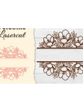 Σετ των 2 Intra απο ξύλο plywood 3mm-4mm πάχος - Flower Welcome Slip Lasercut Δίασταση 20x20 cm INTRAFABR-122603080