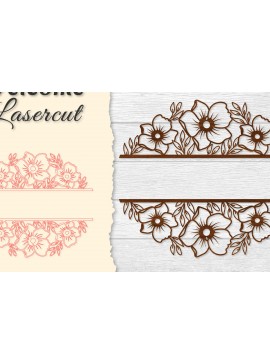 Σετ των 2 Intra απο ξύλο plywood 3mm-4mm πάχος - Flower Welcome Slip Lasercut Δίασταση 20x20 cm INTRAFABR-122603070