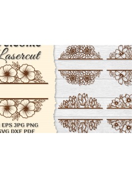 Σετ των 2 Intra απο ξύλο plywood 3mm-4mm πάχος - ΔΕΜΑΤΑ λουλουδιών καλωσορίσματος Slip Lasercut Δίασταση 20x20 cm INTRAFABR-122603109