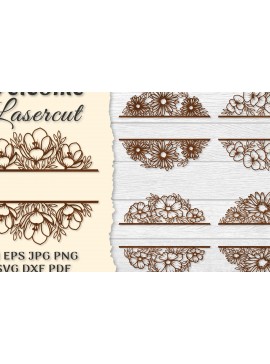 Σετ των 3 Intra απο ξύλο plywood 3mm-4mm πάχος - ΔΕΜΑΤΑ λουλουδιών καλωσορίσματος Slip Lasercut Δίασταση 20x20 cm INTRAFABR-122603114