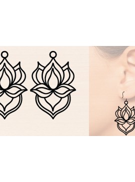 Intra απο ξύλο plywood 3mm-4mm πάχος - Ξύλινα σκουλαρίκια λουλούδι με   Δίασταση 3000x3000 cm INTRAFABR-116857843