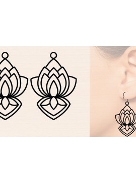 Intra απο ξύλο plywood 3mm-4mm πάχος - Ξύλινα σκουλαρίκια λουλούδι με   Δίασταση 3000x3000 cm INTRAFABR-116858041