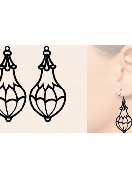 Intra απο ξύλο plywood 3mm-4mm πάχος - Ξύλινα σκουλαρίκια λουλούδι με   Δίασταση 3000x3000 cm INTRAFABR-116859539