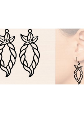 Σετ των 2 Intra απο ξύλο plywood 3mm-4mm πάχος - Ξύλινα σκουλαρίκια λουλούδι με   Δίασταση 3000x3000 cm INTRAFABR-116859712