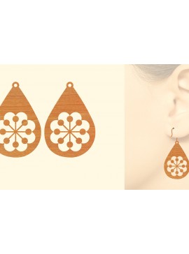 Σετ των 3 Intra απο ξύλο plywood 3mm-4mm πάχος - Ξύλινα σκουλαρίκια λουλούδι με   Δίασταση 3x3 cm INTRAFABR-62683897