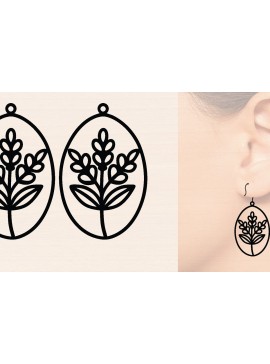 Σετ των 2 Intra απο ξύλο plywood 3mm-4mm πάχος - Ξύλινα σκουλαρίκια λουλούδι με   Δίασταση 3000x3000 cm INTRAFABR-116848100