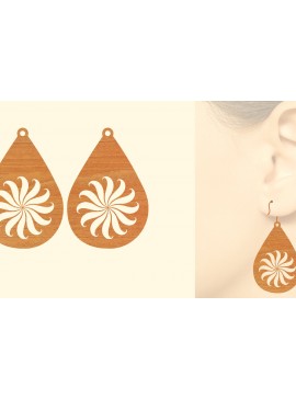 Σετ των 3 Intra απο ξύλο plywood 3mm-4mm πάχος - Flower WOOD Σκουλαρίκια Laser Cut  Δίασταση 3x3 cm INTRAFABR-62683353