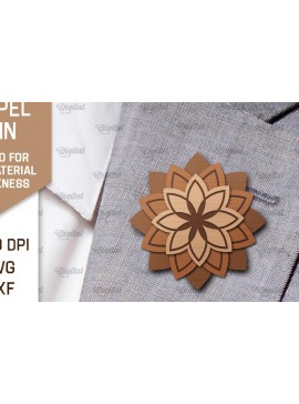 Intra απο ξύλο plywood 3mm-4mm πάχος - Λουλούδι Ξύλινη καρφίτσα για πέτο με λέιζερ Δίασταση 30x20 cm INTRAFABR-98650085