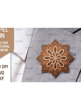 Intra απο ξύλο plywood 3mm-4mm πάχος - Λουλούδι Ξύλινη καρφίτσα για πέτο με λέιζερ Δίασταση 30x20 cm INTRAFABR-98650188