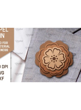 Intra απο ξύλο plywood 3mm-4mm πάχος - Λουλούδι Ξύλινη καρφίτσα για πέτο με λέιζερ Δίασταση 30x20 cm INTRAFABR-98650221