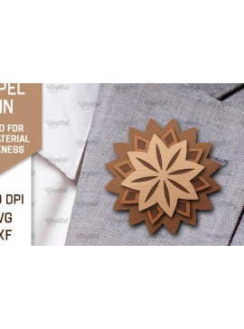 Intra απο ξύλο plywood 3mm-4mm πάχος - Λουλούδι Ξύλινη καρφίτσα για πέτο με λέιζερ Δίασταση 30x20 cm INTRAFABR-98650256