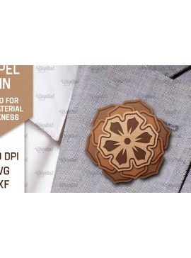 Intra απο ξύλο plywood 3mm-4mm πάχος - Λουλούδι Ξύλινη καρφίτσα για πέτο με λέιζερ Δίασταση 30x20 cm INTRAFABR-98650002