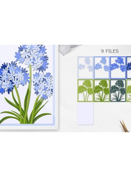 Σετ των 2 Intra απο ξύλο plywood 3mm-4mm πάχος - Flowers 3D Papercut / Flowers Papercut Δίασταση 20x20 cm INTRAFABR-85927771