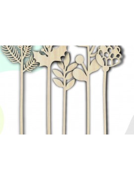 Σετ των 2 Intra απο ξύλο plywood 3mm-4mm πάχος - Flowers Bandle , Christmas Leaves  Δίασταση 15x15 cm INTRAFABR-81833117