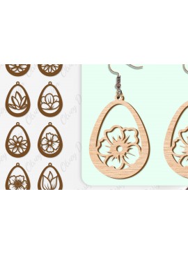 Σετ των 3 Intra απο ξύλο plywood 3mm-4mm πάχος - Σκουλαρίκια Λουλούδια Κόψιμο με Λέιζερ ΔΕΜΑ Δίασταση 3x3 cm INTRAFABR-104107733