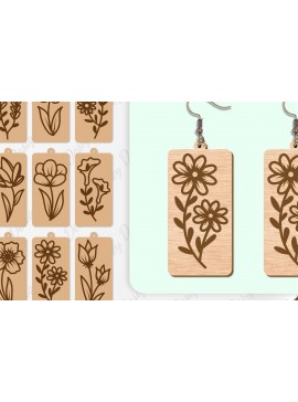 Σετ των 3 Intra απο ξύλο plywood 3mm-4mm πάχος - Σκουλαρίκια Λουλούδια Κόψιμο με Λέιζερ ΔΕΜΑ Δίασταση 3x3 cm INTRAFABR-104107762