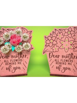 Σετ των 2 Intra απο ξύλο plywood 3mm-4mm πάχος - Flowers Holder για τη γιορτή της μητέρας  Δίασταση 30x20 cm INTRAFABR-67714490