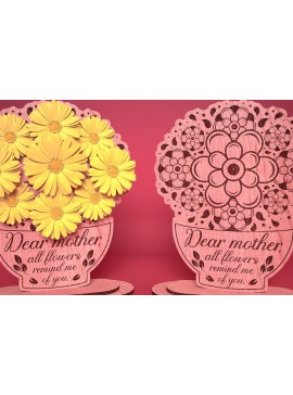 Σετ των 2 Intra απο ξύλο plywood 3mm-4mm πάχος - Flowers Holder για τη γιορτή της μητέρας  Δίασταση 30x20 cm INTRAFABR-67625151