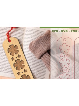 Σετ των 2 Intra απο ξύλο plywood 3mm-4mm πάχος - Σελιδοδείκτης κοπής λουλουδιών με λέιζερ 15 Δίασταση 5x20 cm INTRAFABR-113108236