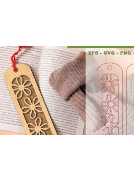 Σετ των 2 Intra απο ξύλο plywood 3mm-4mm πάχος - Σελιδοδείκτης κοπής λουλουδιών με λέιζερ 5 Δίασταση 5x20 cm INTRAFABR-113107867