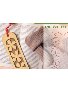 Σετ των 2 Intra απο ξύλο plywood 3mm-4mm πάχος - Σελιδοδείκτης κοπής λουλουδιών με λέιζερ 7 Δίασταση 5x20 cm INTRAFABR-113108046