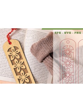 Σετ των 2 Intra απο ξύλο plywood 3mm-4mm πάχος - Σελιδοδείκτης κοπής λουλουδιών με λέιζερ 9 Δίασταση 5x20 cm INTRAFABR-113108099