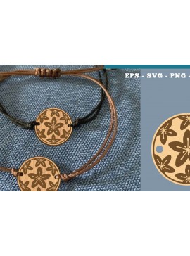 Σετ των 3 Intra απο ξύλο plywood 3mm-4mm πάχος - Βραχιόλι Flowers Cut Laser  17 Δίασταση 4x4 cm INTRAFABR-112010417