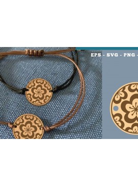 Σετ των 3 Intra απο ξύλο plywood 3mm-4mm πάχος - Βραχιόλι Flowers Cut Laser  20 Δίασταση 4x4 cm INTRAFABR-112011078
