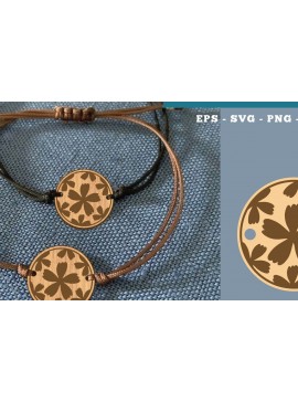Σετ των 3 Intra απο ξύλο plywood 3mm-4mm πάχος - Βραχιόλι Flowers Cut Laser  21 Δίασταση 4x4 cm INTRAFABR-112011106