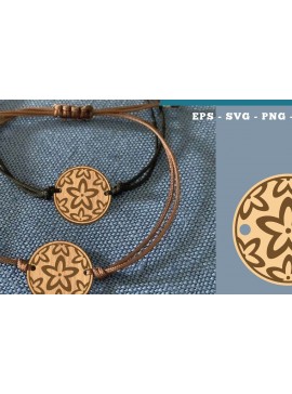 Σετ των 3 Intra απο ξύλο plywood 3mm-4mm πάχος - Βραχιόλι Flowers Cut Laser  22 Δίασταση 4x4 cm INTRAFABR-112011126