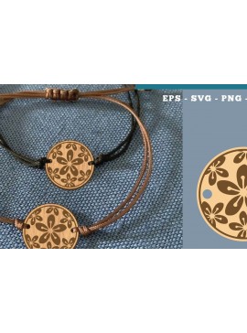 Σετ των 3 Intra απο ξύλο plywood 3mm-4mm πάχος - Βραχιόλι Flowers Cut Laser  3 Δίασταση 4x4 cm INTRAFABR-112009815