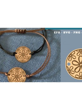 Σετ των 3 Intra απο ξύλο plywood 3mm-4mm πάχος - Βραχιόλι Flowers Cut Laser  5 Δίασταση 4x4 cm INTRAFABR-112009912