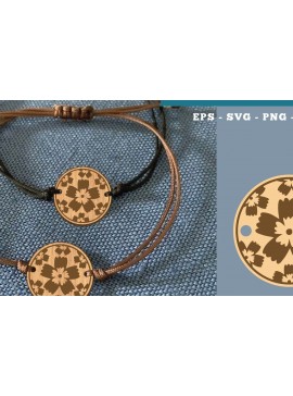 Σετ των 3 Intra απο ξύλο plywood 3mm-4mm πάχος - Βραχιόλι Flowers Cut Laser  6 Δίασταση 4x4 cm INTRAFABR-112009947