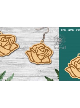 Σετ των 3 Intra απο ξύλο plywood 3mm-4mm πάχος - Σκουλαρίκια κομμένα με λέιζερ Flowers  5 Δίασταση 3x3 cm INTRAFABR-112768758