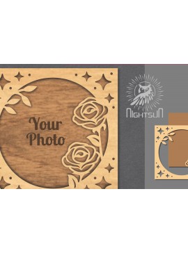 Σετ των 2 Intra απο ξύλο plywood 3mm-4mm πάχος - Κορνίζα φωτογραφιών Flowers Cut Laser 1 Δίασταση 20x25 cm INTRAFABR-112908238