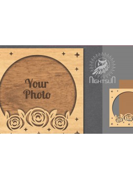 Σετ των 2 Intra απο ξύλο plywood 3mm-4mm πάχος - Κορνίζα φωτογραφιών Flowers Cut Laser 2 Δίασταση 20x25 cm INTRAFABR-112908278