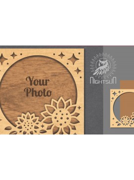 Σετ των 2 Intra απο ξύλο plywood 3mm-4mm πάχος - Κορνίζα φωτογραφιών Flowers Cut Laser 9 Δίασταση 20x25 cm INTRAFABR-112908454