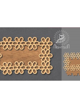 Σετ των 3 Intra απο ξύλο plywood 3mm-4mm πάχος - Σήμα κοπής λέιζερ λουλουδιών 1 Δίασταση 20x20 cm INTRAFABR-119037432