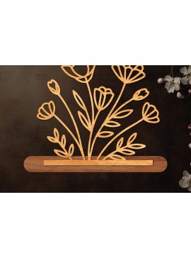 Σετ των 2 Intra απο ξύλο plywood 3mm-4mm πάχος - Βάση κοπής με λέιζερ λουλουδιών, δώρο για την ημέρα της μητέρας Δίασταση 20x20 cm INTRAFABR-114539253