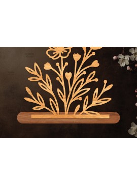 Σετ των 3 Intra απο ξύλο plywood 3mm-4mm πάχος - Βάση κοπής με λέιζερ λουλουδιών, δώρο για την ημέρα της μητέρας Δίασταση 20x20 cm INTRAFABR-114539330