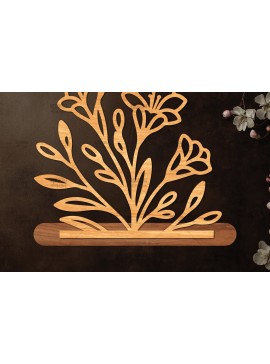 Σετ των 2 Intra απο ξύλο plywood 3mm-4mm πάχος - Βάση κοπής με λέιζερ λουλουδιών, δώρο για την ημέρα της μητέρας Δίασταση 20x20 cm INTRAFABR-114539093