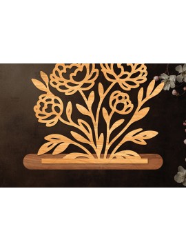 Σετ των 2 Intra απο ξύλο plywood 3mm-4mm πάχος - Βάση κοπής με λέιζερ λουλουδιών, δώρο για την ημέρα της μητέρας Δίασταση 20x20 cm INTRAFABR-114539152