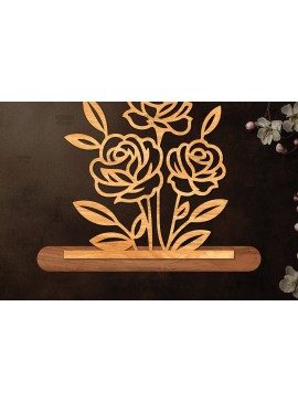 Σετ των 2 Intra απο ξύλο plywood 3mm-4mm πάχος - Βάση κοπής με λέιζερ λουλουδιών, δώρο για την ημέρα της μητέρας Δίασταση 20x20 cm INTRAFABR-114539158