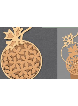 Σετ των 2 Intra απο ξύλο plywood 3mm-4mm πάχος - Flowers Melon Lasercut Decoration  Δίασταση 20x20 cm INTRAFABR-111488617