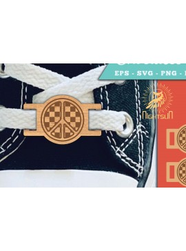 Σετ των 2 Intra απο ξύλο plywood 3mm-4mm πάχος - Λουλούδια Ειρήνη Κορδόνια Ετικέτες Laser Cut Δίασταση 20x20 cm INTRAFABR-112295143