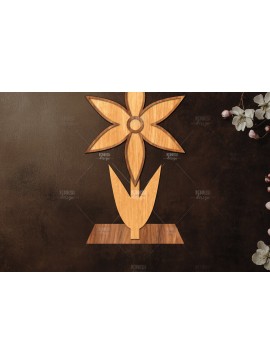 Σετ των 2 Intra απο ξύλο plywood 3mm-4mm πάχος - Flowers Stand Decor Laser Cut SV Δίασταση 20x20 cm INTRAFABR-121886382