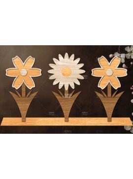 Σετ των 2 Intra απο ξύλο plywood 3mm-4mm πάχος - Διακόσμηση βάσης λουλουδιών με λέιζερ  Δίασταση 20x20 cm INTRAFABR-121977914